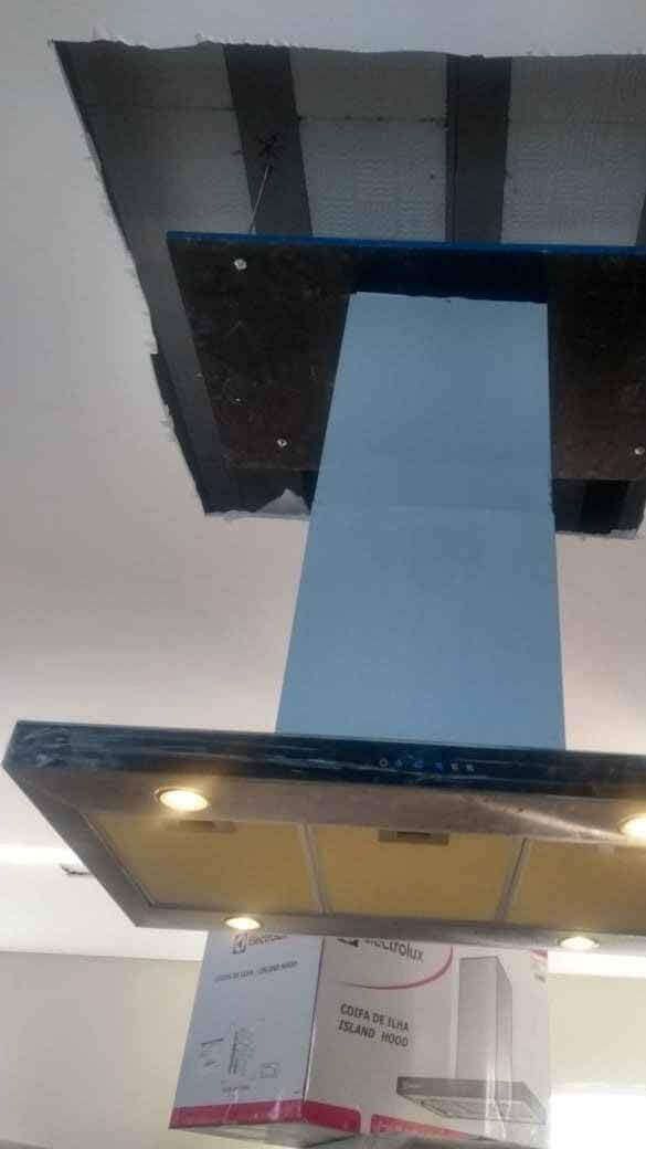 Instalação coifas ilha