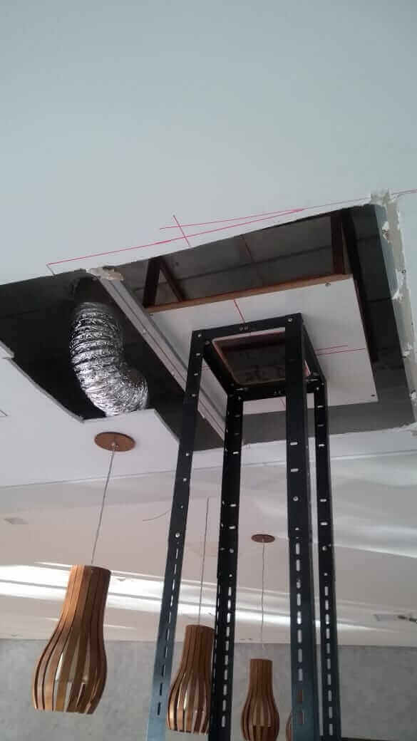 Instalação coifas ilha