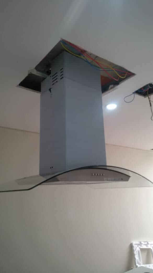 Instalação coifas ilha