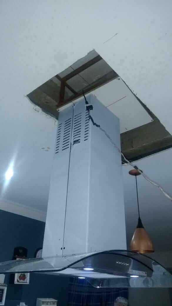 Instalação coifas ilha