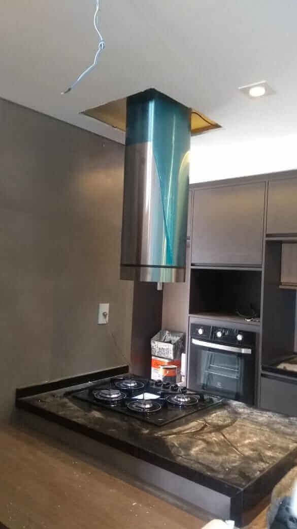 Instalação coifas ilha