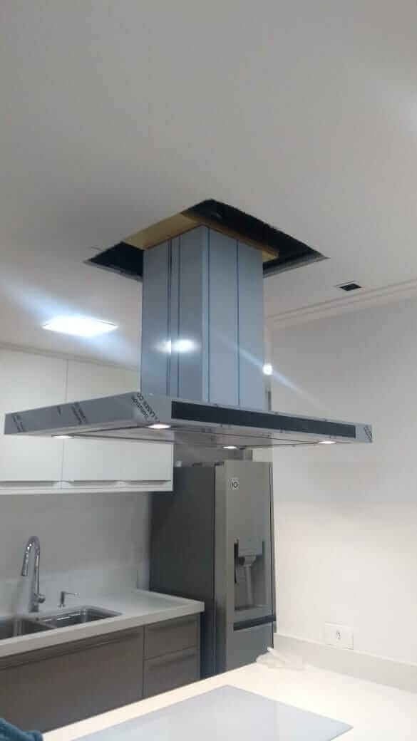 Instalação coifas ilha