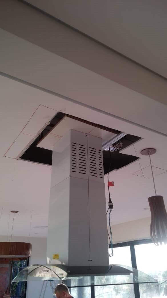 Instalação coifas ilha